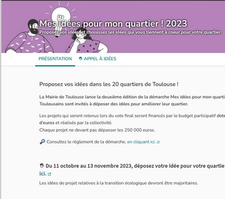 Mes idées pour mon quartier ! 2023